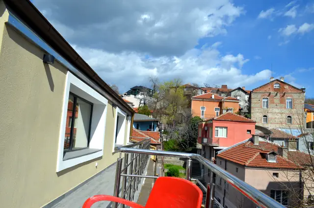Artistic Loft balcony overlooking Old Plovdiv