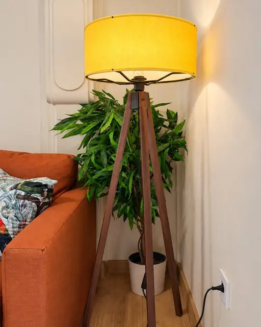Floor lamp and plant by the sofa, French Windows Studio