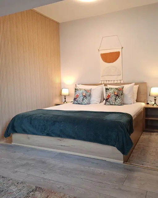 Double bed in the Green Terrace bedroom