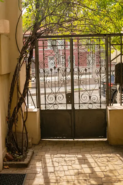 Iron gate to the courtyard of the house