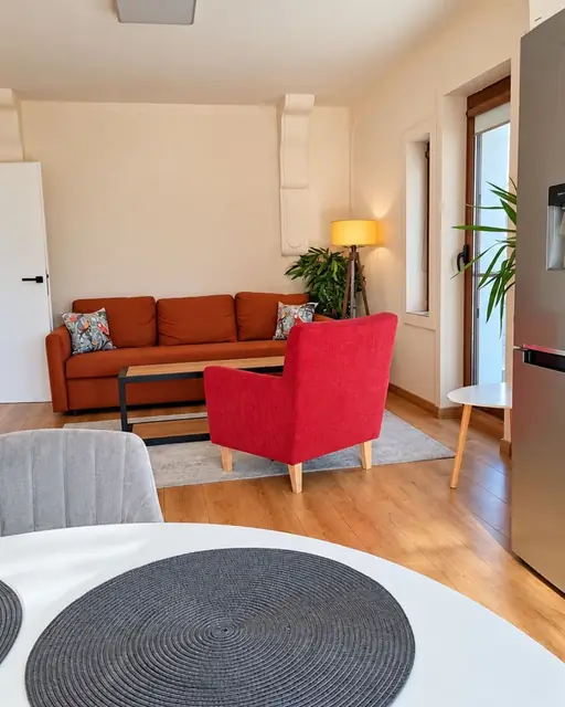Dining area and living room, Sunny Balcony