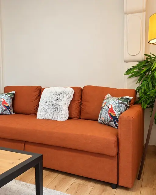 Sofa bed in the Sunny Balcony living room
